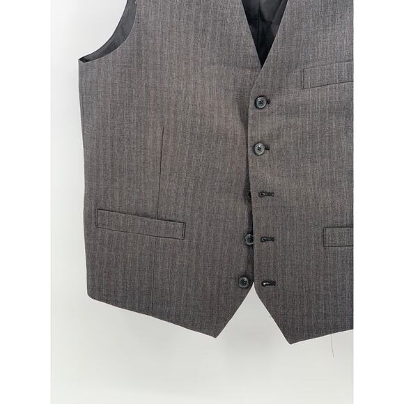 INC Inc International Concepts Men's Gray Slim Fit Striped Sleeveless Vest SZ M - Picture 5 of 10